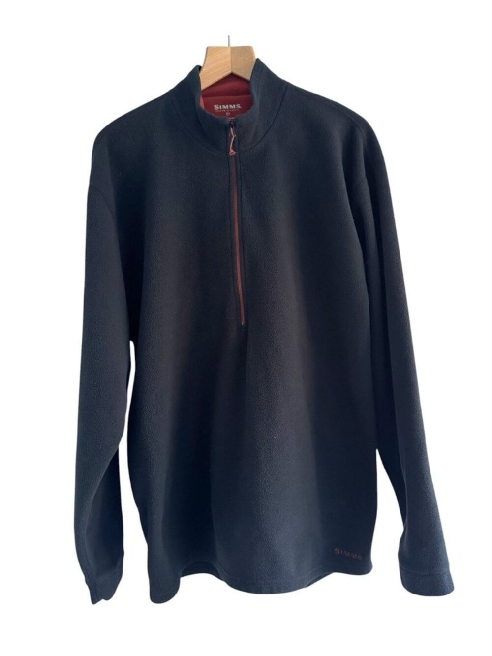 Simms Fishing Products Men's Sz  2XL Black Fleece Quarter Zip Pullover
